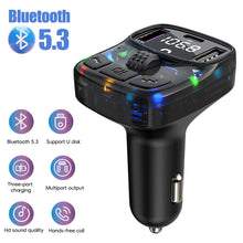 Load image into Gallery viewer, Car Bluetooth 5.3 FM Transmitter Handsfree Charge Radio Modulator MP3 Player with PD15W Super Quick Charge Adapter
