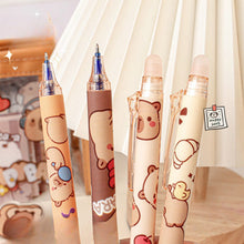 Load image into Gallery viewer, 6Pcs Cute Capybara Gel Pens Kawaii Pen Set Quickly-Drying Blue Erasable Pens Office School Supplies Kawaii Aesthetic Stationery
