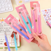 Load image into Gallery viewer, 2pcs Tweezers Creative Macaroon Color Clip for DIY Decroative Journal Diary Scrapbook Sticker Tool Back To School Student Supply
