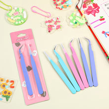 Load image into Gallery viewer, 2pcs Tweezers Creative Macaroon Color Clip for DIY Decroative Journal Diary Scrapbook Sticker Tool Back To School Student Supply

