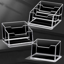 Load image into Gallery viewer, Transparent Business Card Holder Acrylic Display Stand Box Desk Storage Shelf Plastic Desktop Place Card Holder Office Supplies
