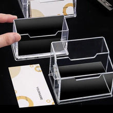 Load image into Gallery viewer, Transparent Business Card Holder Acrylic Display Stand Box Desk Storage Shelf Plastic Desktop Place Card Holder Office Supplies
