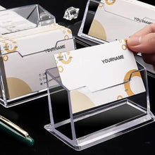 Load image into Gallery viewer, Transparent Business Card Holder Acrylic Display Stand Box Desk Storage Shelf Plastic Desktop Place Card Holder Office Supplies
