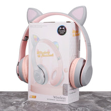 Load image into Gallery viewer, P47M Wireless Headphone Flash Light Cute Cat Ears Fone with Mic Control LED Stereo Music Helmet Phone Bluetooth Headset Gift
