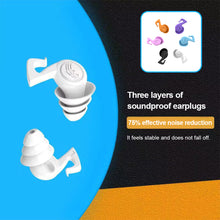 Load image into Gallery viewer, Three-layer Silicone Noise Reduction Earplugs Soft Comfortable Anti-noise Soundproof Reusable Washable Sleeping Mute Earplugs
