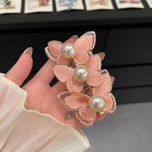 Load image into Gallery viewer, Pearl Butterfly Telephone Wire Hair Band Temperamental Bubble Braid Hair Tie Highly Elastic Ponytail Headwear Hair Accessories
