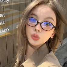 Load image into Gallery viewer, Retro Small Frame Oval Blue-light-blocking Glasses Fashionable Versatile Durable Metal Hinge Glasses for Women
