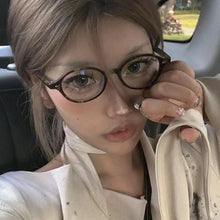 Load image into Gallery viewer, Simple Retro Oval Small Frame Blue-light-blocking Glasses Fashionable Versatile Durable Metal Hinge Glasses for Women
