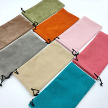 Load image into Gallery viewer, Portable Drawstring Drawstring Glasses Storage Bag Simple Flocking Fabric Glasses Protective Bag Glasses Jewelry Storage
