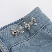 Load image into Gallery viewer, Double Bowknot Waist Buckle Detachable No-staple No-sew Button Versatile Alloy Fasten Buckle Skirt Pants DIY Clothing Accessories
