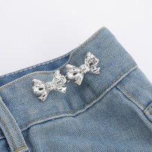 Load image into Gallery viewer, Double Bowknot Waist Buckle Detachable No-staple No-sew Button Versatile Alloy Fasten Buckle Skirt Pants DIY Clothing Accessories
