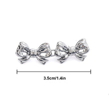 Load image into Gallery viewer, Double Bowknot Waist Buckle Detachable No-staple No-sew Button Versatile Alloy Fasten Buckle Skirt Pants DIY Clothing Accessories
