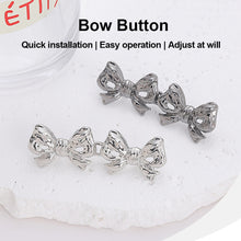 Load image into Gallery viewer, Double Bowknot Waist Buckle Detachable No-staple No-sew Button Versatile Alloy Fasten Buckle Skirt Pants DIY Clothing Accessories
