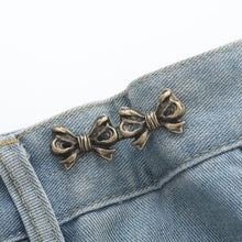 Load image into Gallery viewer, Double Bowknot Waist Buckle Detachable No-staple No-sew Button Versatile Alloy Fasten Buckle Skirt Pants DIY Clothing Accessories
