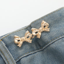 Load image into Gallery viewer, Double Bowknot Waist Buckle Detachable No-staple No-sew Button Versatile Alloy Fasten Buckle Skirt Pants DIY Clothing Accessories
