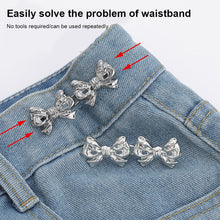 Load image into Gallery viewer, Double Bowknot Waist Buckle Detachable No-staple No-sew Button Versatile Alloy Fasten Buckle Skirt Pants DIY Clothing Accessories
