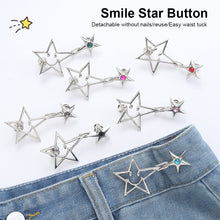 Load image into Gallery viewer, Smiling Pentagram Waist Buckle Detachable No-staple No-sew Button Convenient Alloy Buckle Skirt Pants DIY Clothing Accessories
