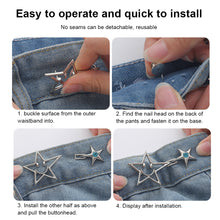 Load image into Gallery viewer, Smiling Pentagram Waist Buckle Detachable No-staple No-sew Button Convenient Alloy Buckle Skirt Pants DIY Clothing Accessories
