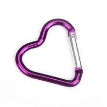 Load image into Gallery viewer, Aluminum Alloy Outdoor Heart Shape Locking Carabiner Keychain Clip Rings Climbing Clips Spring Snap Hook Durable Carabiner

