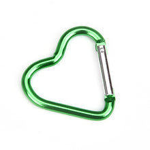 Load image into Gallery viewer, Aluminum Alloy Outdoor Heart Shape Locking Carabiner Keychain Clip Rings Climbing Clips Spring Snap Hook Durable Carabiner
