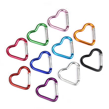 Load image into Gallery viewer, Aluminum Alloy Outdoor Heart Shape Locking Carabiner Keychain Clip Rings Climbing Clips Spring Snap Hook Durable Carabiner
