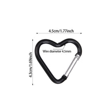 Load image into Gallery viewer, Aluminum Alloy Outdoor Heart Shape Locking Carabiner Keychain Clip Rings Climbing Clips Spring Snap Hook Durable Carabiner
