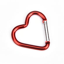 Load image into Gallery viewer, Aluminum Alloy Outdoor Heart Shape Locking Carabiner Keychain Clip Rings Climbing Clips Spring Snap Hook Durable Carabiner
