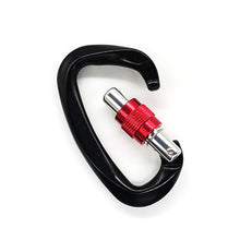 Load image into Gallery viewer, 25kN Professional Rock Climbing D-Shape Carabiner Buckle Safety Screw Lock Spring-Loaded Gate Aluminum Outdoor Mountaineering Kits
