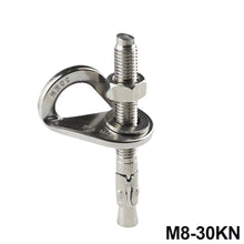 Load image into Gallery viewer, 304 Stainless Steel Rock Climb Anchor Point 25 30 35KN Piton Nut Anchor Bolt Hanger Plate Expansion Nail Caving Belay Rigging
