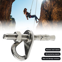 Load image into Gallery viewer, 304 Stainless Steel Rock Climb Anchor Point 25 30 35KN Piton Nut Anchor Bolt Hanger Plate Expansion Nail Caving Belay Rigging
