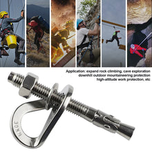 Load image into Gallery viewer, 304 Stainless Steel Rock Climb Anchor Point 25 30 35KN Piton Nut Anchor Bolt Hanger Plate Expansion Nail Caving Belay Rigging

