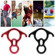 Load image into Gallery viewer, Rock Climbing Descender OX Horn 8 Descend Ring Downhill Eight Ring With Bent-ear Rappelling Gear Belay Device Equipment
