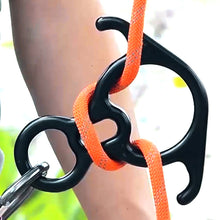 Load image into Gallery viewer, Rock Climbing Descender OX Horn 8 Descend Ring Downhill Eight Ring With Bent-ear Rappelling Gear Belay Device Equipment
