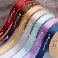 Load image into Gallery viewer, 5yards "Just for You" Printed Polyester Ribbon Letters Print Ribbon for DIY Gift Packing Wedding Christmas Bow Ribbons
