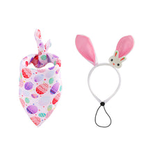 Load image into Gallery viewer, 2PCS Dog Easter Costumes Adorable Bunny Ears Headband Cute Dog Bandana Cats Photography Headbands Pet Costume Headwears
