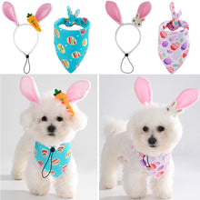 Load image into Gallery viewer, 2PCS Dog Easter Costumes Adorable Bunny Ears Headband Cute Dog Bandana Cats Photography Headbands Pet Costume Headwears
