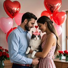 Load image into Gallery viewer, Valentine's Day Pet Cat and Dog Love Hat Adjustable Crochet Collar Holiday Dress Photo Accessory
