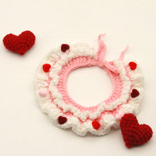 Load image into Gallery viewer, Valentine's Day Pet Cat and Dog Love Hat Adjustable Crochet Collar Holiday Dress Photo Accessory
