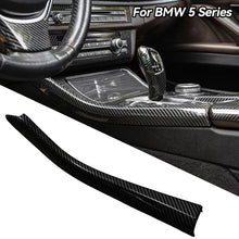 Load image into Gallery viewer, Car Interior Gear Shift Side Strip Trim Styling Accessories Carbon Fiber Pattern For BMW 5 Series F10 F11 525L I520L 2011 - 2017 LHD
