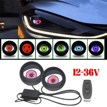 Load image into Gallery viewer, 12-36V 3 Inch Car Dynamic Devil Eyes Lights Demon Red Eye Headlight Assembly Auto Retrofit Accessories
