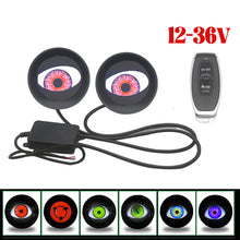 Load image into Gallery viewer, 12-36V 3 Inch Car Dynamic Devil Eyes Lights Demon Red Eye Headlight Assembly Auto Retrofit Accessories
