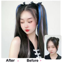 Load image into Gallery viewer, Wig, Ponytail Female Sweet Cool Highlights Colorful Fake Ponytail Internet Celebrity Natural Simulation Hair Fake Braid Headwear
