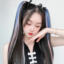 Load image into Gallery viewer, Wig, Ponytail Female Sweet Cool Highlights Colorful Fake Ponytail Internet Celebrity Natural Simulation Hair Fake Braid Headwear
