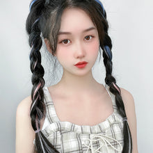 Load image into Gallery viewer, Wig, Ponytail Female Sweet Cool Highlights Colorful Fake Ponytail Internet Celebrity Natural Simulation Hair Fake Braid Headwear
