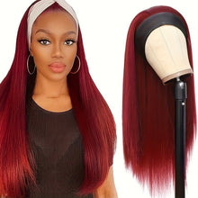 Load image into Gallery viewer, Highlight Headband Wigs Headscarf Wig Long Straight Hair Long Curly Hair Headband Attached Natural Looking Synthetic Hair Wig
