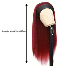 Load image into Gallery viewer, Highlight Headband Wigs Headscarf Wig Long Straight Hair Long Curly Hair Headband Attached Natural Looking Synthetic Hair Wig
