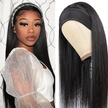 Load image into Gallery viewer, Highlight Headband Wigs Headscarf Wig Long Straight Hair Long Curly Hair Headband Attached Natural Looking Synthetic Hair Wig
