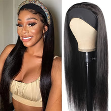 Load image into Gallery viewer, Highlight Headband Wigs Headscarf Wig Long Straight Hair Long Curly Hair Headband Attached Natural Looking Synthetic Hair Wig
