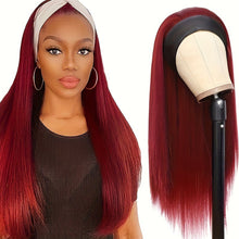 Load image into Gallery viewer, Highlight Headband Wigs Headscarf Wig Long Straight Hair Long Curly Hair Headband Attached Natural Looking Synthetic Hair Wig
