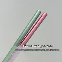 Load image into Gallery viewer, Small Thin Pen Construction Square Round Head Flat Mouth Phototherapy Pen Coated with Rubber Powder Green Frosted Pen Handle Nail Art Pen
